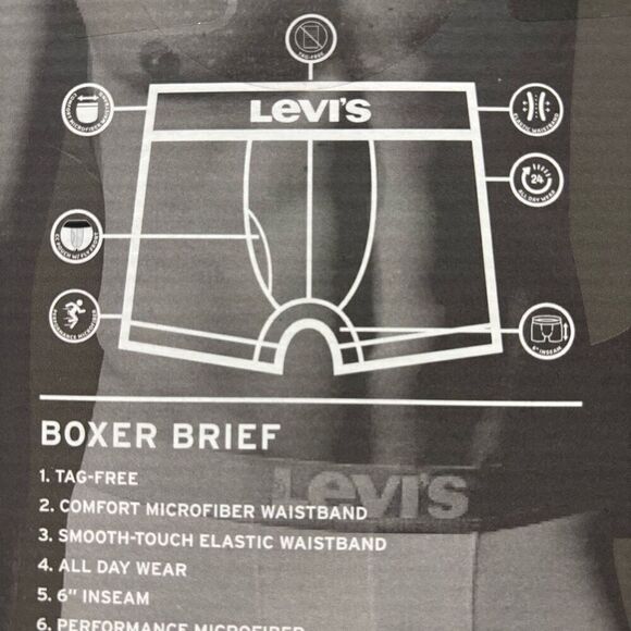 Levi’s 3-Pack Boxer Brief Performance Microfiber Men's Large - Picture 4 of 7